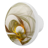 Moderne Abstracte edelmetaalkleuren Fractal Keramische Knop (Rechts)