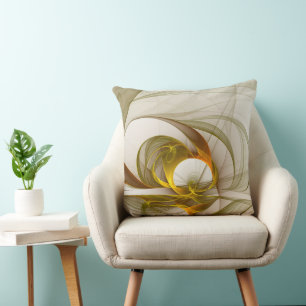 Moderne Abstracte edelmetaalkleuren Fractal Kussen