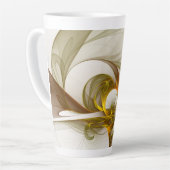 Moderne Abstracte edelmetaalkleuren Fractal Latte Mok (Linkerhoek)
