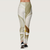 Moderne Abstracte edelmetaalkleuren Fractal Leggings (Achterkant)