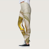 Moderne Abstracte edelmetaalkleuren Fractal Leggings (Links)