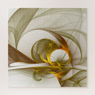Moderne Abstracte edelmetaalkleuren Fractal Legpuzzel