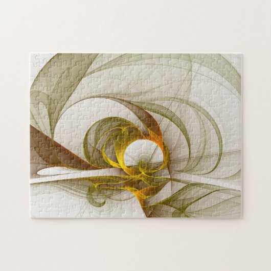 Moderne Abstracte edelmetaalkleuren Fractal Legpuzzel (Horizontaal)