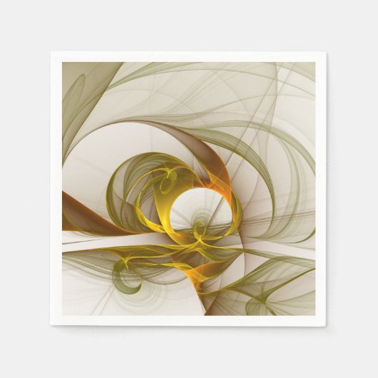 Moderne Abstracte edelmetaalkleuren Fractal Servet (Voorkant)