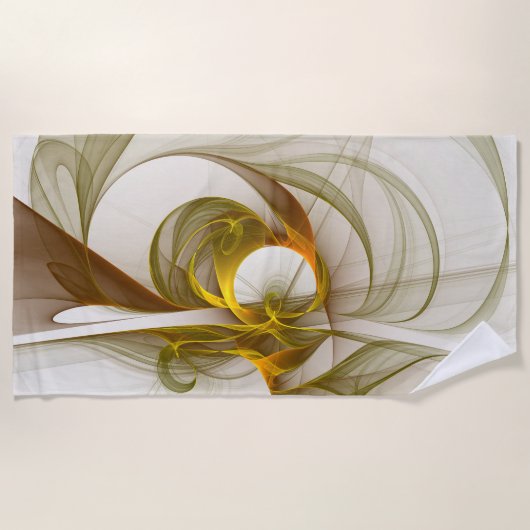 Moderne Abstracte edelmetaalkleuren Fractal Strandlaken (Voorkant)