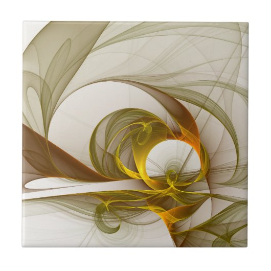 Moderne Abstracte edelmetaalkleuren Fractal Tegeltje (Voorkant)