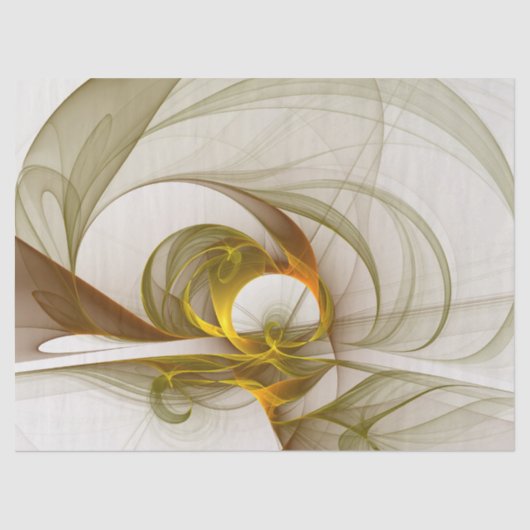 Moderne Abstracte edelmetaalkleuren Fractal Tissuepapier (Voorkant)