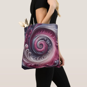 Moderne Abstracte Eenvoudige Draaiende Roze en Paa Draagtas