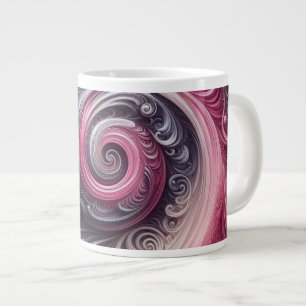Moderne Abstracte Eenvoudige Draaiende Roze en Paa Extra Grote Beker