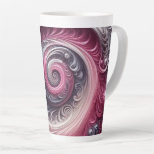Moderne Abstracte Eenvoudige Draaiende Roze en Paa Latte Mok