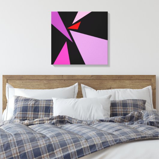 Moderne Abstracte eenvoudige geometrische roze roz Canvas Afdruk (Insitu (Slaapkamer))