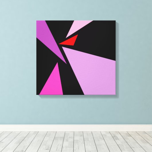 Moderne Abstracte eenvoudige geometrische roze roz Canvas Afdruk (Insitu (Houten vloer))