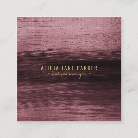 Moderne abstracte, elegante boutique manager vierkante visitekaartje (Voorkant)