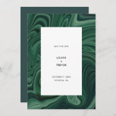 Moderne Abstracte Emerald Green Agaat bruiloft Save The Date (Voorkant / Achterkant)