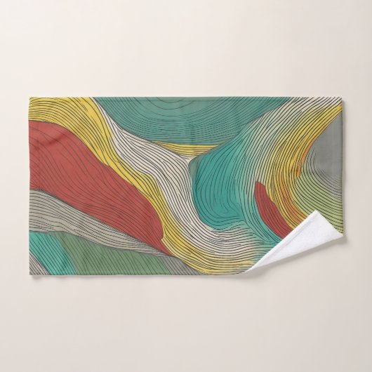 Moderne, abstracte en dynamische kleurlijnen bad handdoek (Handdoek)