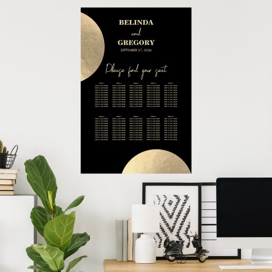 Moderne Abstracte en zwarte bruiloft Poster (Thuiskantoor)