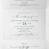 Moderne Abstracte Eucalyptus Green Budget Huwelijk Drieluik Uitnodiging (Binnenkant midden)