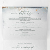 Moderne Abstracte Eucalyptus Green Budget Huwelijk Drieluik Uitnodiging (Binnenzijde eerst)