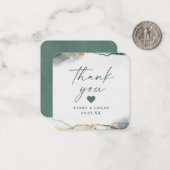 Moderne Abstracte Eucalyptus Groene bruiloft Dank  Notitiekaartje (Voorkant / Achterkant in situ)