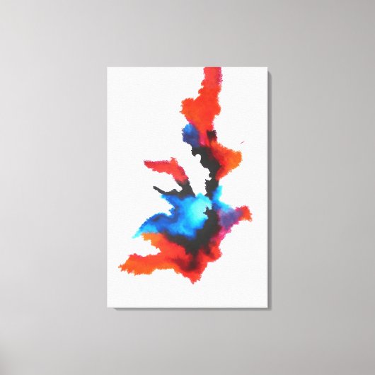 Moderne Abstracte expressionist zwart-wit Canvas Afdruk (Voorkant)