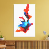 Moderne Abstracte expressionist zwart-wit Canvas Afdruk (Insitu (Woonkamer))