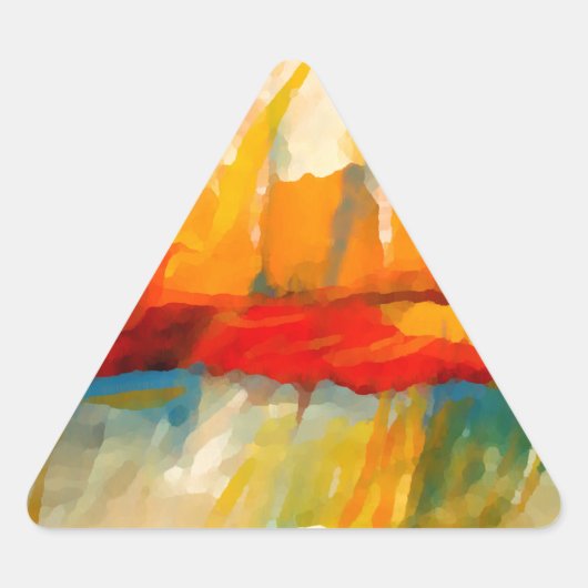 Moderne Abstracte expressionistische schilderijen Driehoek Sticker (Voorkant)