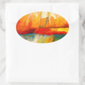 Moderne Abstracte expressionistische schilderijen Ovale Sticker (Tas)