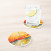 Moderne Abstracte expressionistische schilderijen Zandsteen Onderzetter (Zijkant)