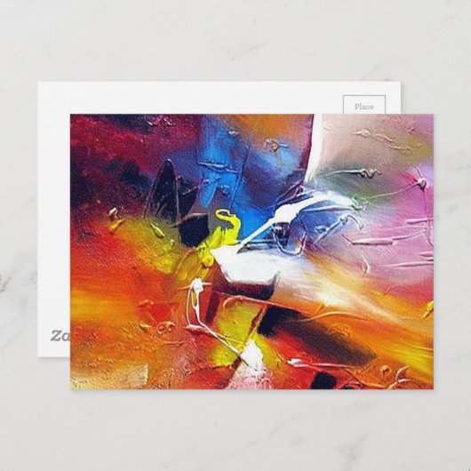 Moderne Abstracte expressionistische Sjabloon voor Briefkaart (Voorkant / Achterkant)