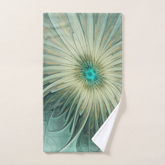 Moderne Abstracte Fantasy Flower Fractal Art Bad Handdoek (Handdoek)