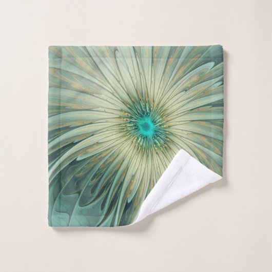 Moderne Abstracte Fantasy Flower Fractal Art Bad Handdoek (Wasdoekje)