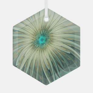 Moderne Abstracte Fantasy Flower Fractal Art Glas Ornament