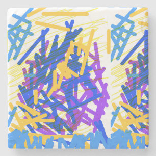 Moderne Abstracte Feestelijke Verfspatten Stenen Onderzetter