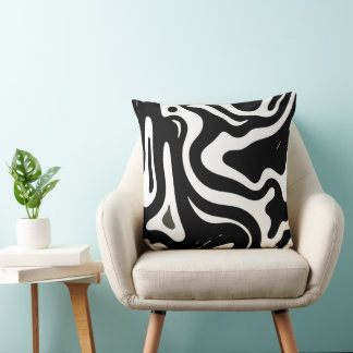 Moderne Abstracte Figuren Zwart & Wit Design Kussen