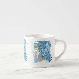 Moderne Abstracte Floral Espresso Kop