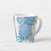 Moderne Abstracte Floral Latte Mok (Rechterhoek)