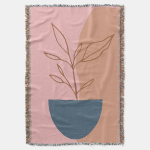 Moderne Abstracte Floral Plant Tekening Deken