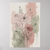Moderne Abstracte Floral Wall Art IV Poster (Voorkant)