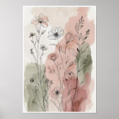 Moderne Abstracte Floral Wall Art IX Poster (Voorkant)