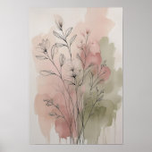 Moderne Abstracte Floral Wall Art V Poster (Voorkant)