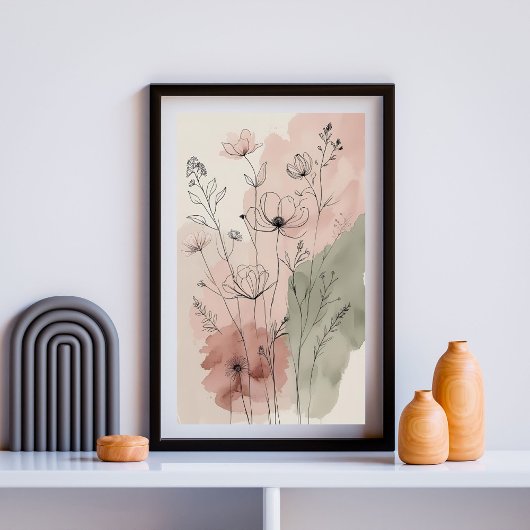 Moderne Abstracte Floral Wall Art VII Poster