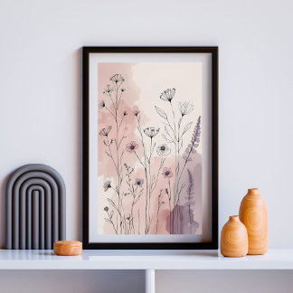 Moderne Abstracte Floral Wall Art VIII Poster