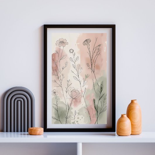 Moderne Abstracte Floral Wall Art X Poster
