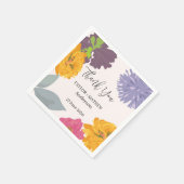 Moderne Abstracte Floral Wedding Couple Names Servet (Hoek)