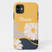 Moderne Abstracte Floral Yellow Personalized Case-Mate iPhone Case (Achterkant)
