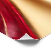 Moderne Abstracte Flow Art-Red en Gold- Perfect Poster (Hoek)