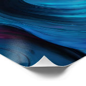 Moderne Abstracte Fluid Art- Blauw en Roze- Perfect Poster (Hoek)