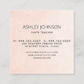 Moderne Abstracte fluitleraar Blush & Navy Square Vierkante Visitekaartje (Achterkant)