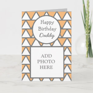 Moderne Abstracte fotokaart Happy Birthday papa Kaart