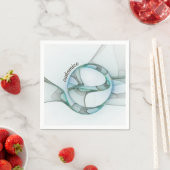 Moderne Abstracte Fractal Blue Turquoise Grey Text Servet (Insitu)